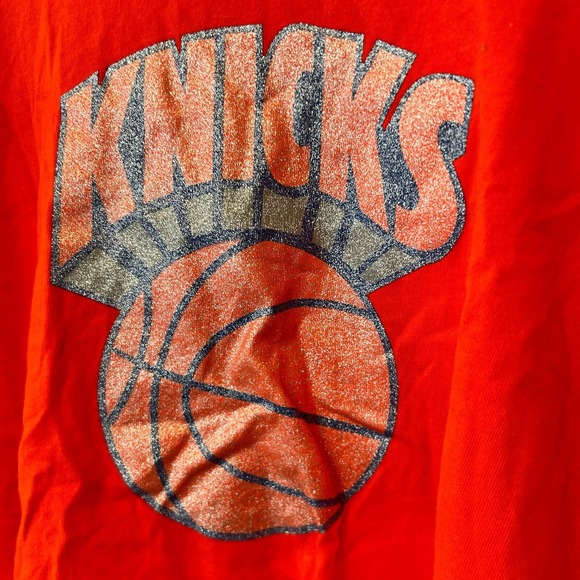 NEW Womens XL MITCHELL AND NESS NBA NEW YORK KNICKS CREWNECK Crop Top Shirt - Picture 5 of 10